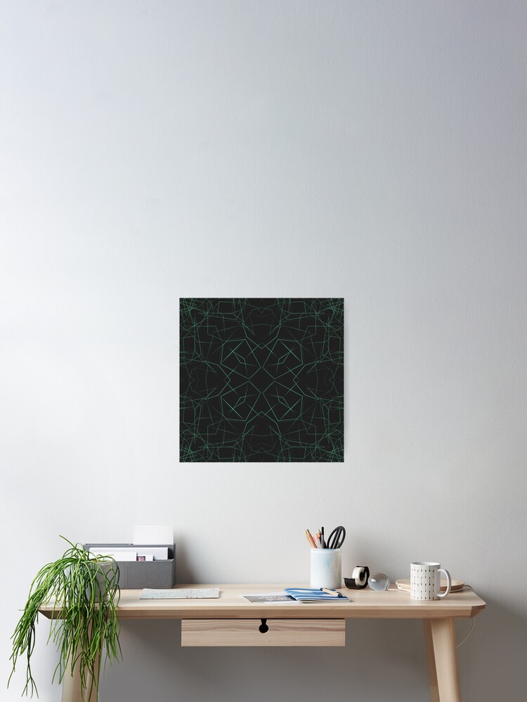 Thumbnail 2 of 3, Poster, Green Geometric pattern designed and sold by CoraDoodles.