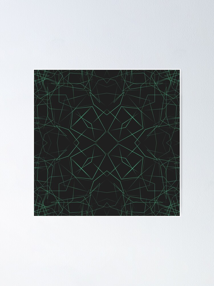 Thumbnail 1 of 3, Poster, Green Geometric pattern designed and sold by CoraDoodles.
