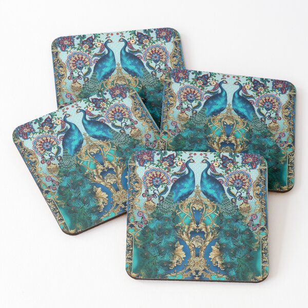 Item preview, tourquise coloured Peacock art designed and sold by kenma prints.