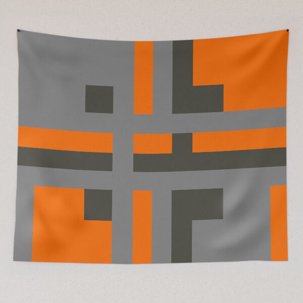 Item preview, Divine Color Block Grey and Orange 01 designed and sold by vortexatelier.