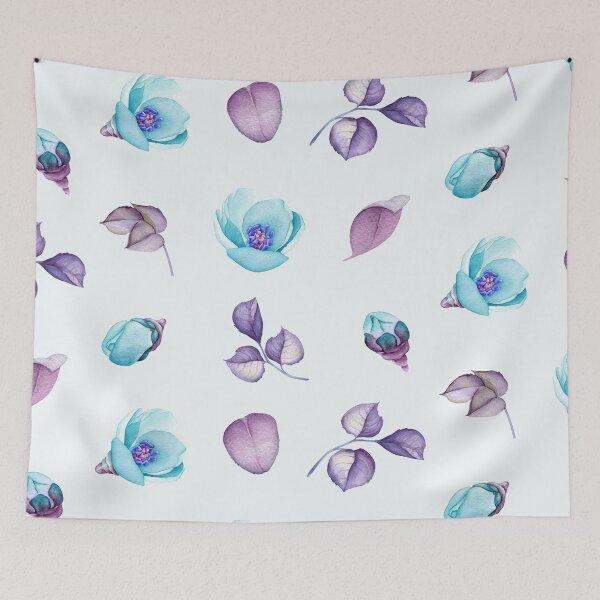 Item preview, Watercolor Turquoise Flowers Collection designed and sold by Pavnud.