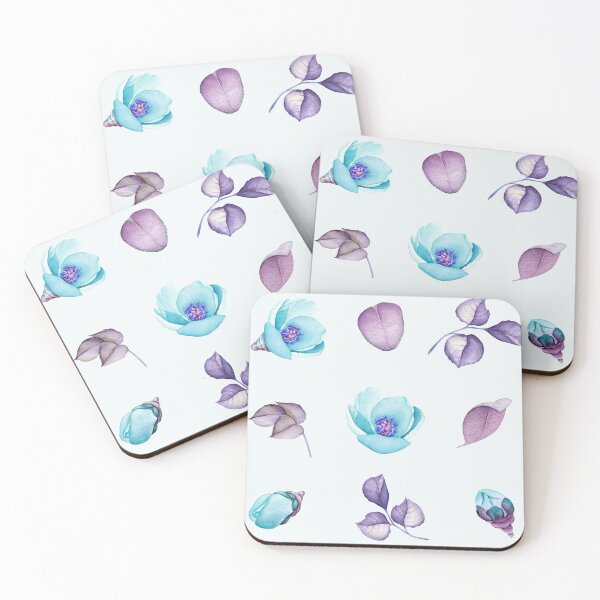 Item preview, Watercolor Turquoise Flowers Collection designed and sold by Pavnud.