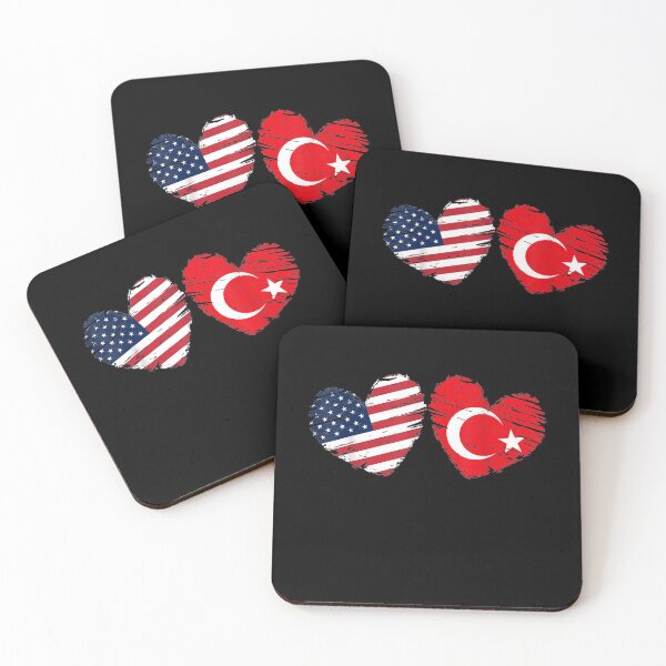 Item preview, Usa Turkey Flag Heart Valentines Day Turkish American designed and sold by lolahomya.