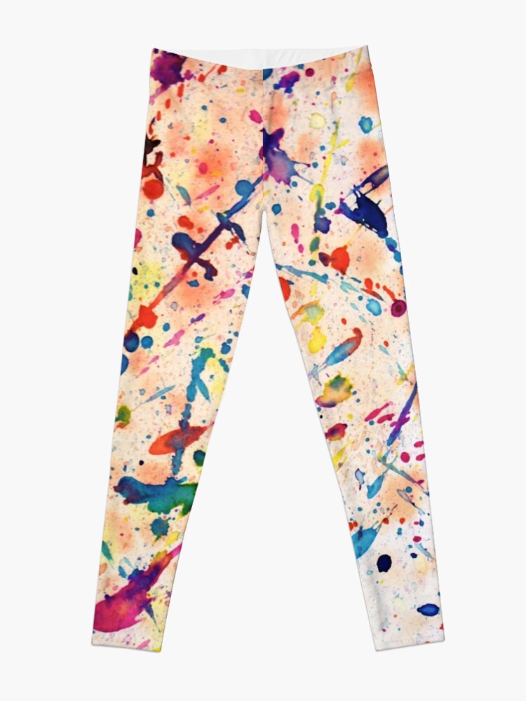 Alternate view of Rainbow Paint Spatter Leggings