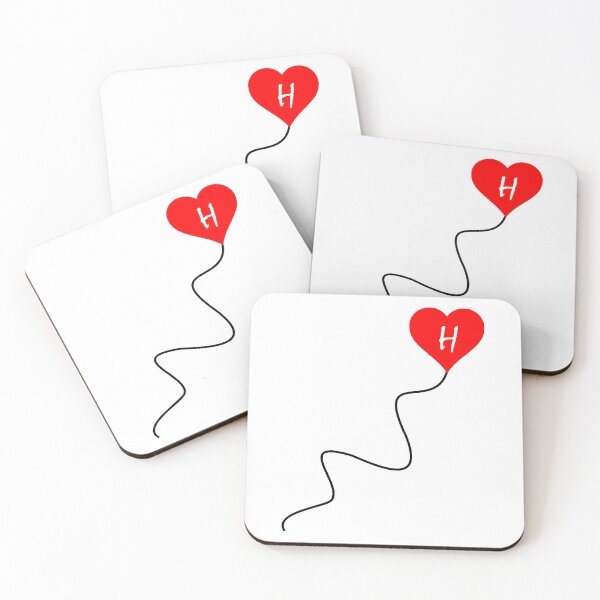Item preview, Personalised 'H' Brushstroke initial - Cute Asymmetric Red Heart Balloon on a string designed and sold by Deegital18.