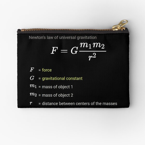 Newton&#39;s law of universal gravitation Zipper Pouch