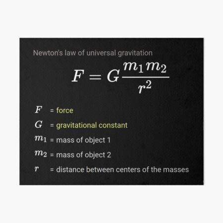 Newton&#39;s law of universal gravitation Art Board Print