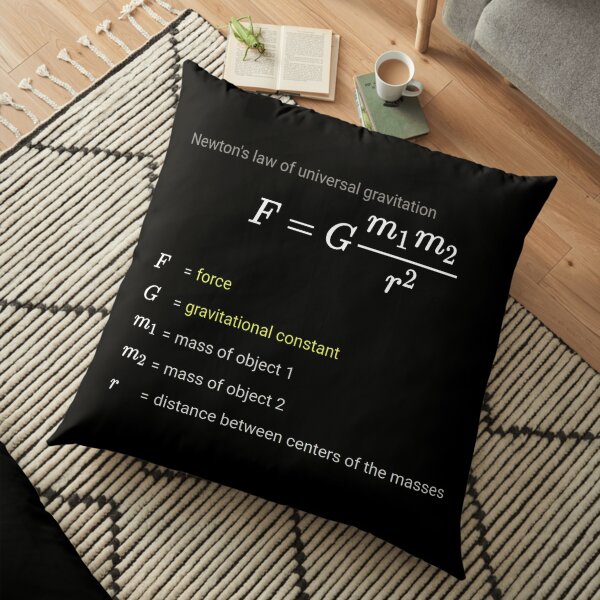 Newton&#39;s law of universal gravitation Floor Pillow