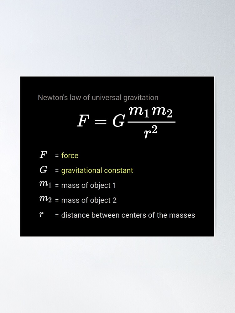Alternate view of Newton's law of universal gravitation #Newtonslawofuniversalgravitation #Newtonslaw #universalgravitation  #Newton #law #universal #gravitation  Poster