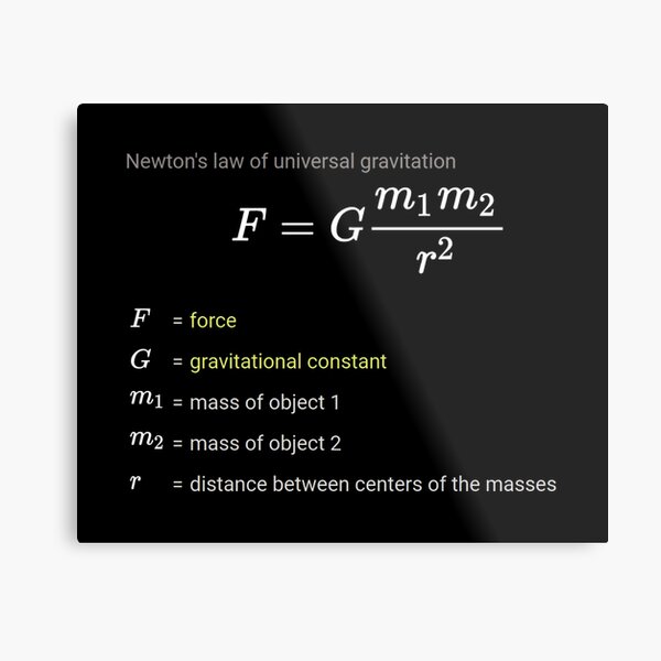 Newton&#39;s law of universal gravitation Metal Print