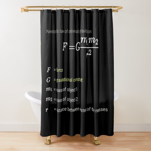 Newton&#39;s law of universal gravitation Shower Curtain