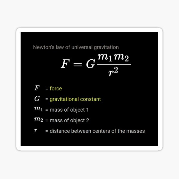 Newton's law of universal gravitation #Newtonslawofuniversalgravitation #Newtonslaw #universalgravitation  #Newton #law #universal #gravitation  Sticker