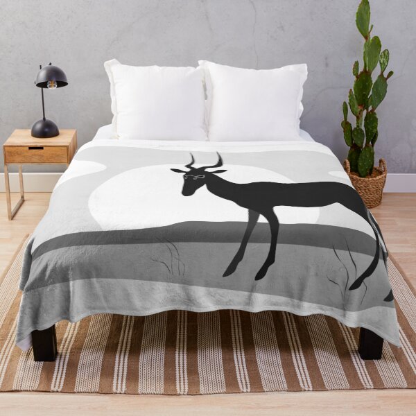Item preview, Hirola antelope black and white silhouette designed and sold by SpottedPilot.