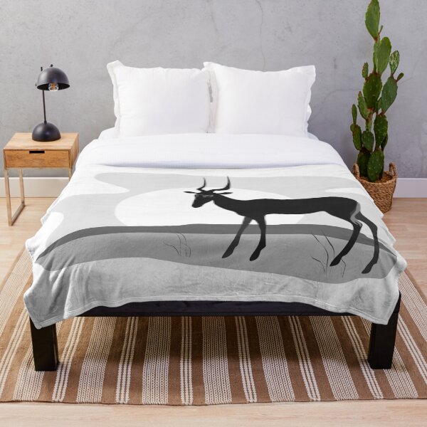 Artikelvorschau, Schwarzweiss-Silhouette der Hirola-Antilope entworfen und verkauft von SpottedPilot.