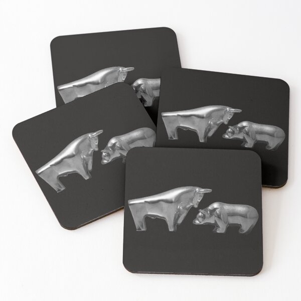 Item preview, Bull and bear on the stock exchange in bw designed and sold by Ingo Gerlach.