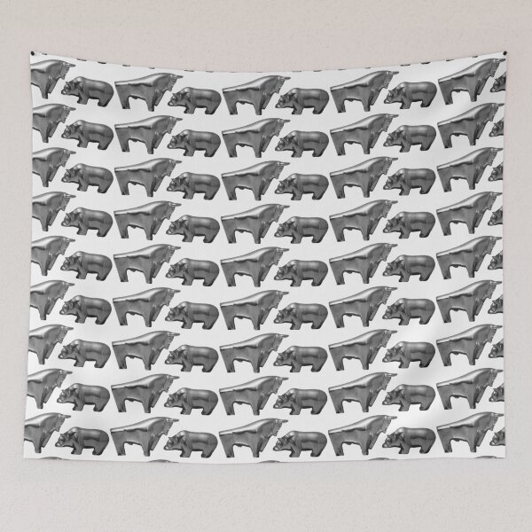 Item preview, Bull and bear on the stock exchange in bw designed and sold by Ingo Gerlach.