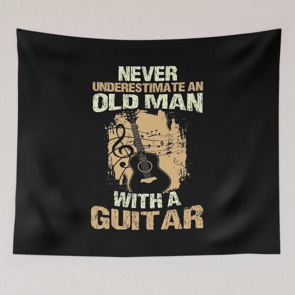 Item preview, Never Underestimate an Old Man With A Guitar String Music Pluck Strum String Music Instruments Band Beat Apparel designed and sold by shirti.
