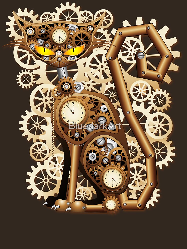Steampunk Cat Vintage Style by BluedarkArt