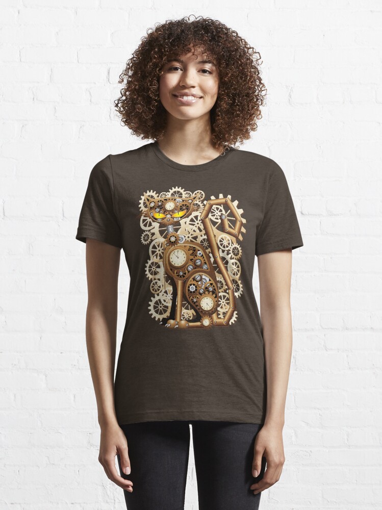 Alternate view of Steampunk Cat Vintage Style Essential T-Shirt