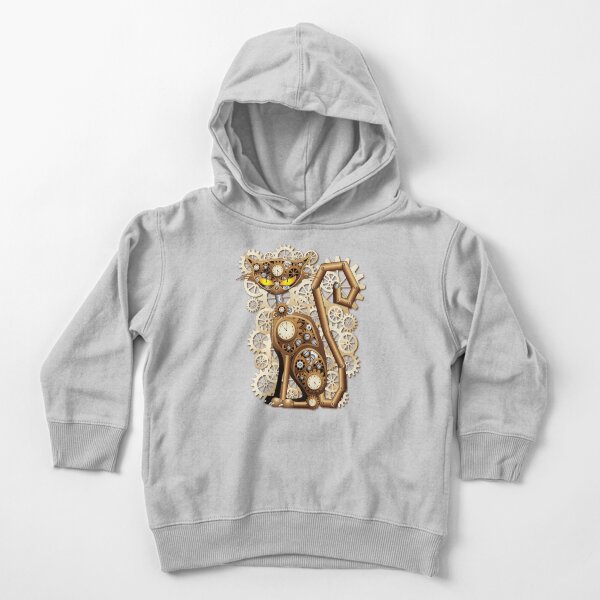 Cat Steampunk Vintage Retro Style Machine Toddler Pullover Hoodie