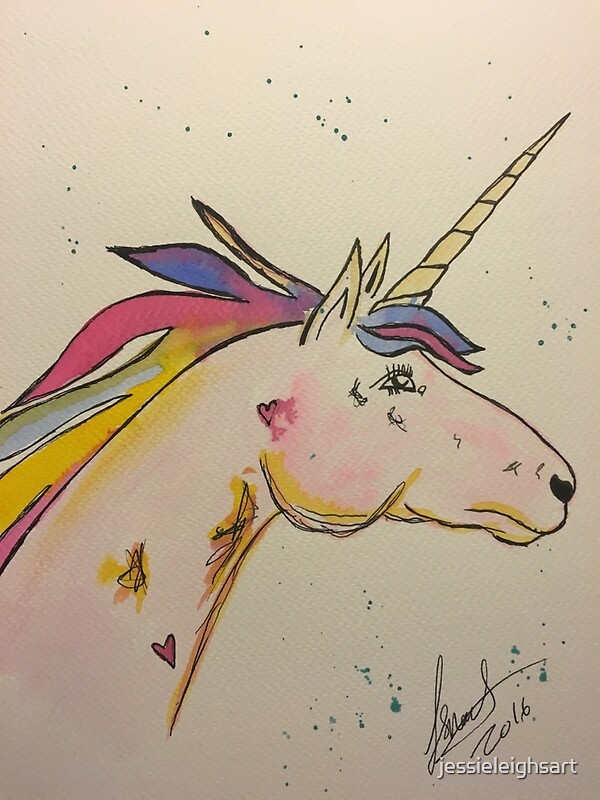 unicorn color pencil drawing