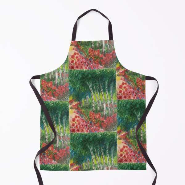 Item preview, flowers, road, greenery, sky, dense forest, landscape designed and sold by Татьяна Ковальчук.