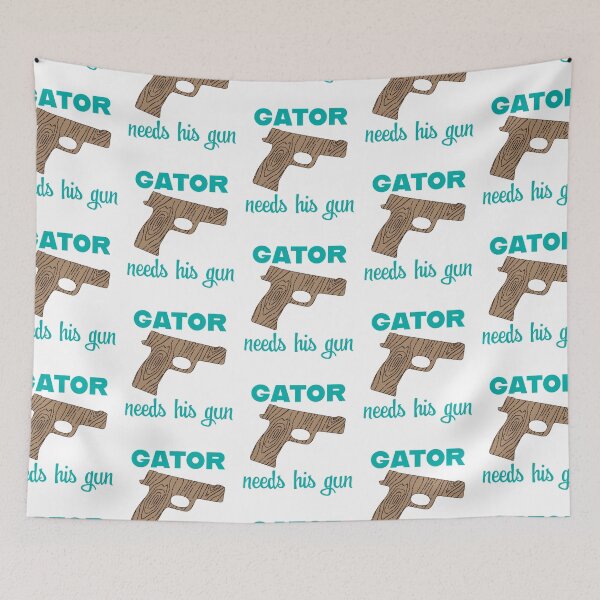 Item preview, The Other Guys Gator Needs His Gun Teal designed and sold by PotentQuotable.