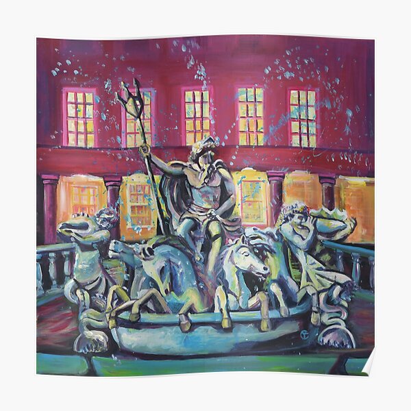 Neptune's Fountain in Cheltenham Promenade Poster