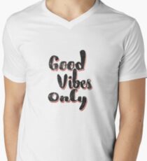 Nur gute Schwingungen T-Shirt mit V-Ausschnitt