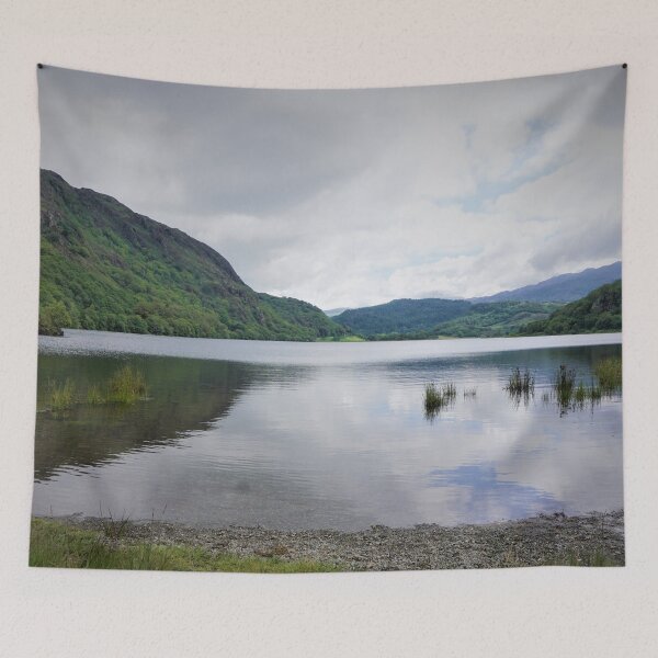 Item preview, View over Llyn Dinas lake, North Wales designed and sold by PowderLanePress.