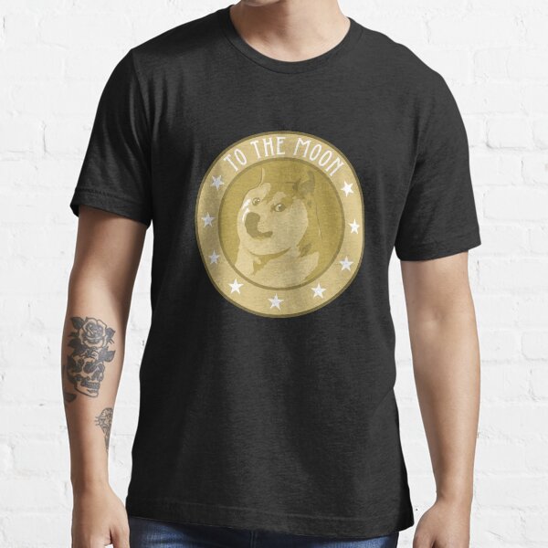 Dogecoin To The Moon Hodl Crypto Currency Essential T-Shirt