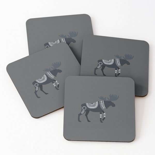 Item preview, Dark Scandinavian Folk Art Inspired Moose designed and sold by space-kitten.