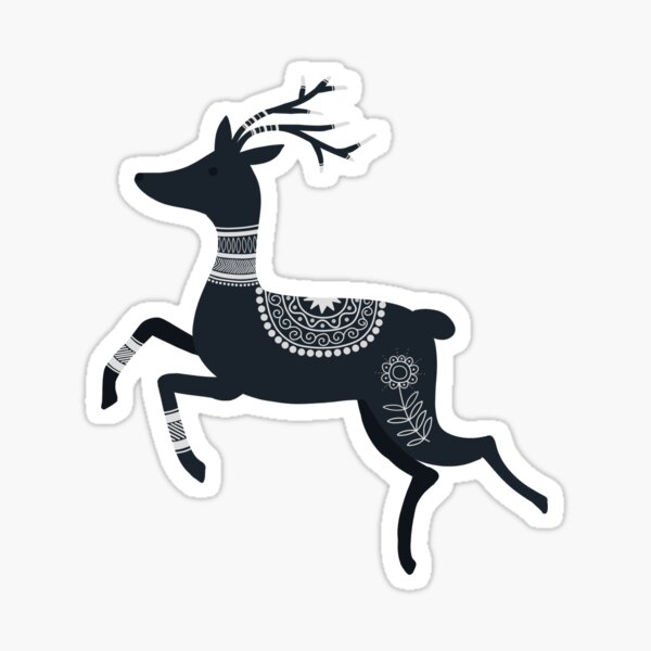 Item preview, Dark Scandinavian Folk Art Stag designed and sold by space-kitten.