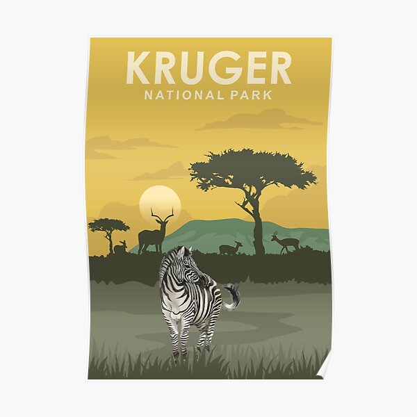 Kruger National Park Travel Poster South Africa Poster