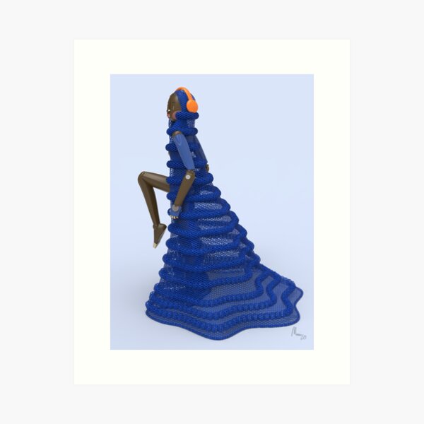 Ama in the blue wave Art Print