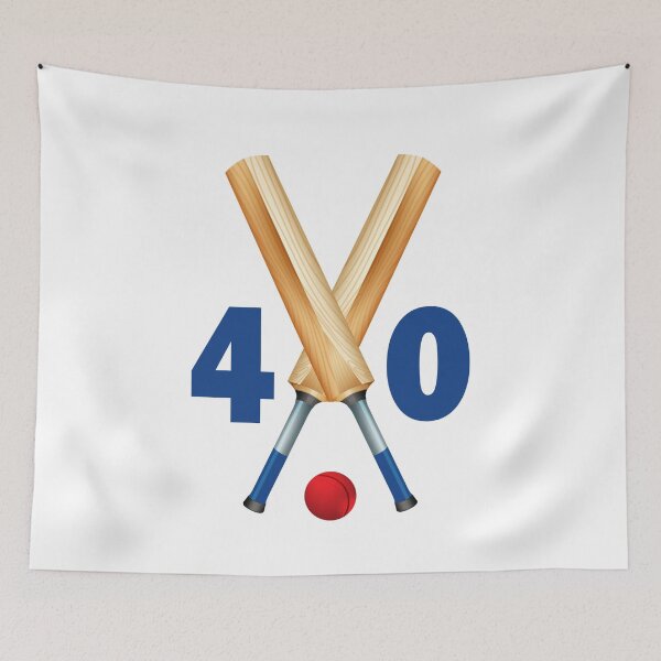 Item preview, Cricket number 40 - forty with bats and ball designed and sold by AllShirts21.