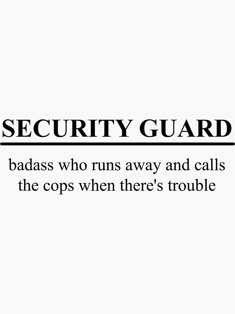"Funny Security Guard Definition" Sticker by Swarno Redbubble
