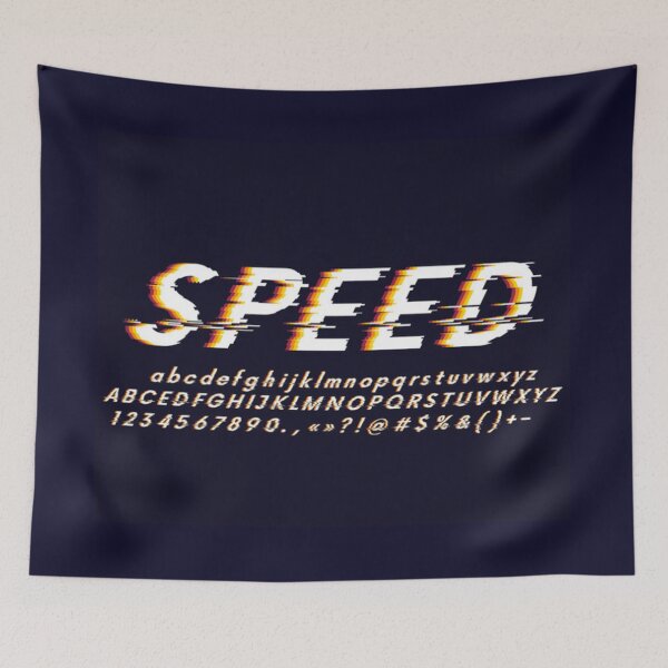 Item preview, Vector Alphabet letters and numbers stylized fonts, speed effect faster motion, glitch designed and sold by shahrinliaqat.