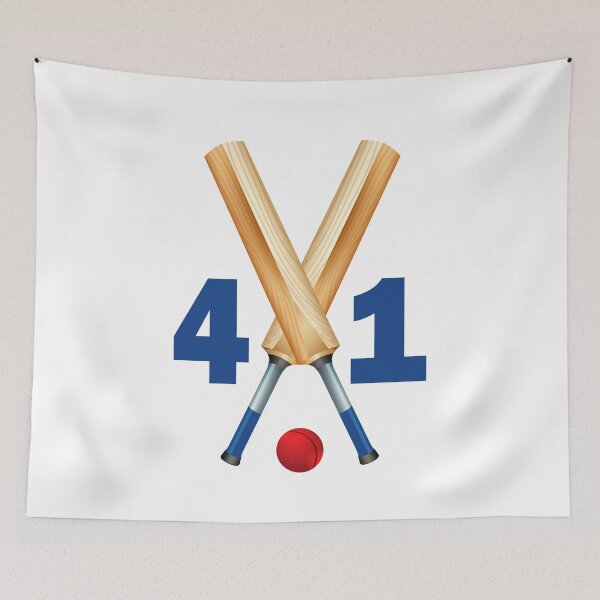 Item preview, Cricket number 41 - forty one with bats and ball designed and sold by AllShirts21.