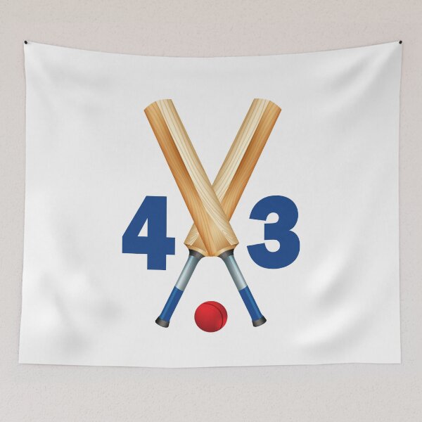 Item preview, Cricket number 43 - forty three with bats and ball designed and sold by AllShirts21.
