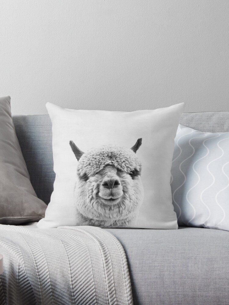 Alpaca throw clearance pillow