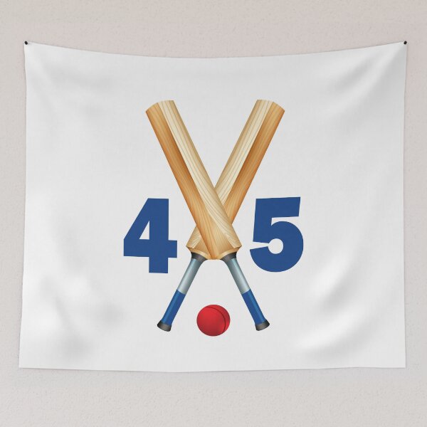 Item preview, Cricket number 45 - forty five with bats and ball designed and sold by AllShirts21.