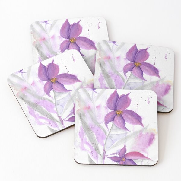 Item preview, Purple Flowers, Loose Hazy Flower Watercolor Art designed and sold by CasaDiLavanda.