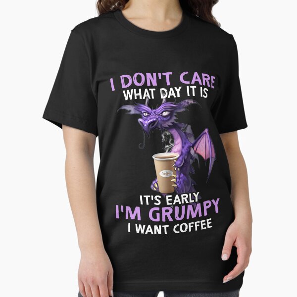 Artikel-Vorschau von Drache Ich bin mürrisch Ich will Kaffee, designt und verkauft von Maxartdesigns.