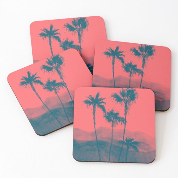 Item preview, Coral Palm trees landscape drawing designed and sold by Covo Studio.