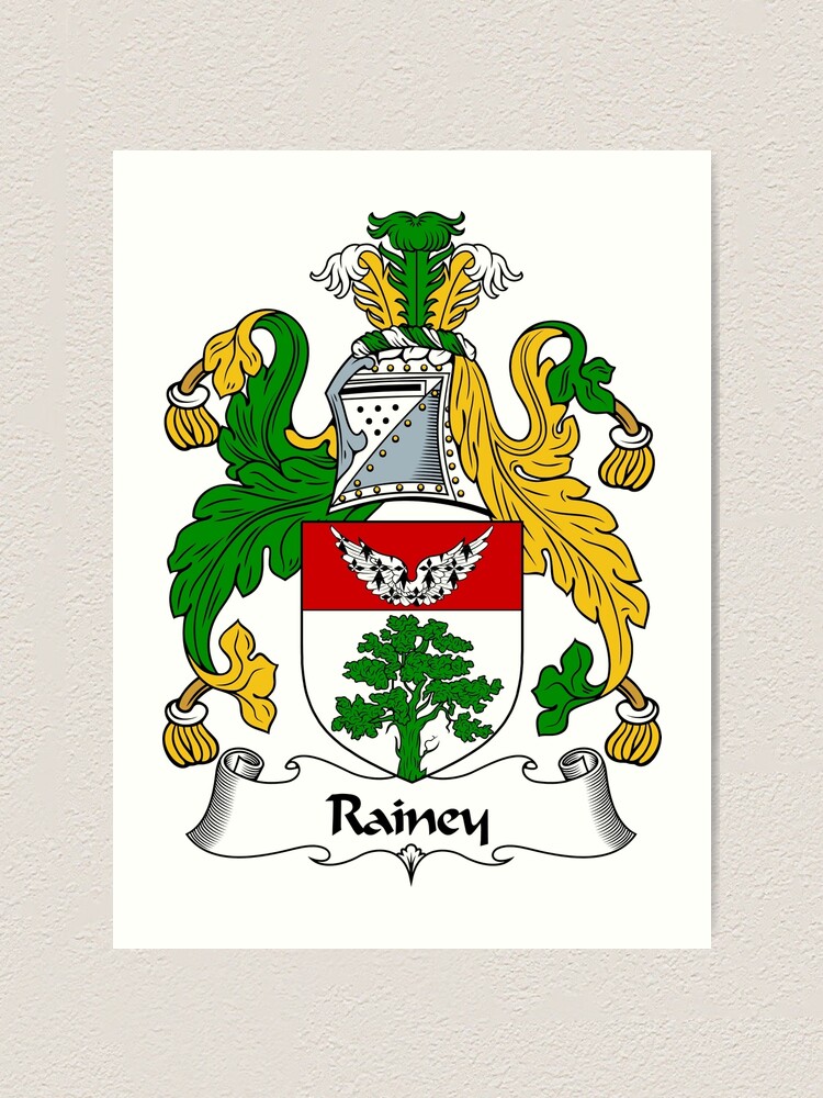 "Rainey Coat of Arms / Rainey Family Crest" Art Print by