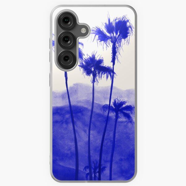 Palmas en ilustración azul Funda blanda para Samsung Galaxy