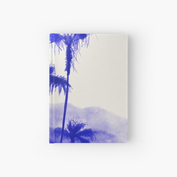 Palmas en ilustración azul Cuaderno de tapa dura