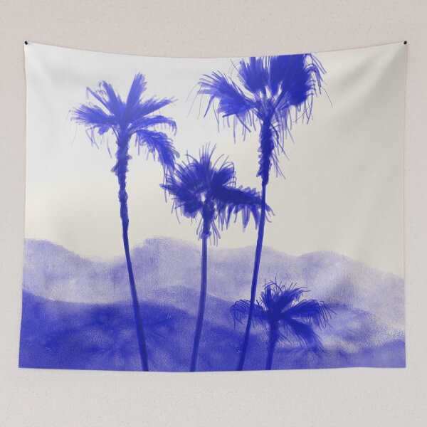 Item preview, Palms in blue illustration designed and sold by Covo Studio.