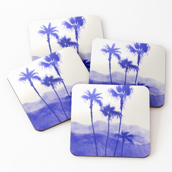 Item preview, Palms in blue illustration designed and sold by Covo Studio.